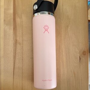 Hydro Flask Light Pink Bottle with Black Lid